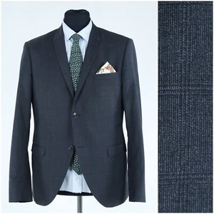 Mens TIGER OF SWEDEN Sport Coat 40R US Size Plaid Wool Blazer Dark Grey Jacket - Picture 1 of 11