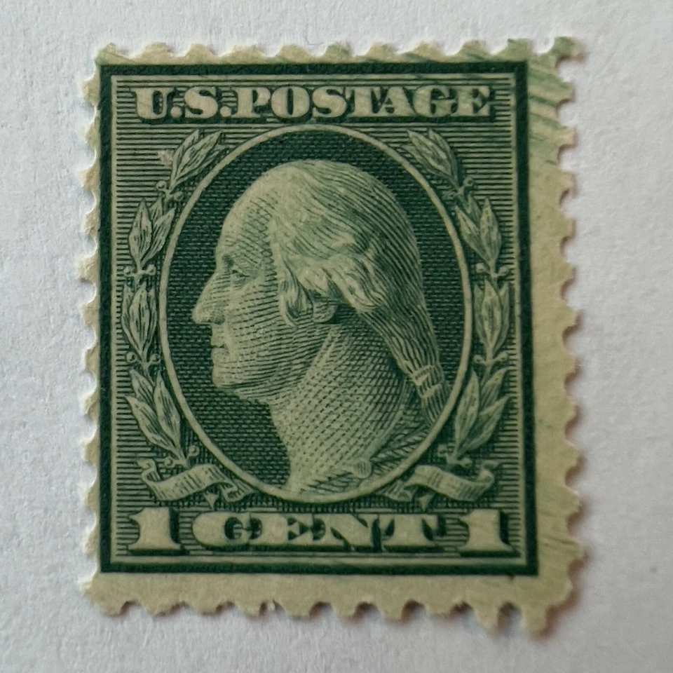 ERROR U.S. 1C MINT MNH OG STAMP WASHINGTON, MANY DIAGONAL GREEN PRINTING LINES - Image 1 of 2