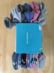 Bombas Woman's SIX-Pairs Midweight Ankle Height Med, Gray Red Blue & Black Socks - Picture 1 of 15