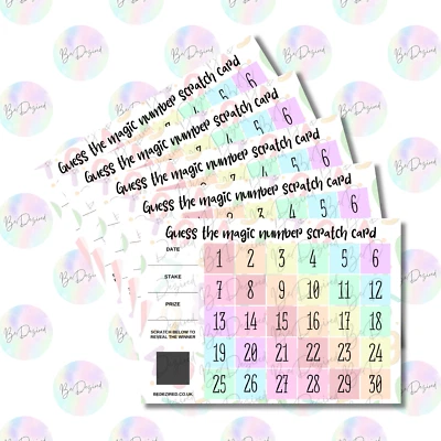 BEDEZIRED NEW Guess the Magic Number Squares Fundraising Raise money Charity Scratch Cards