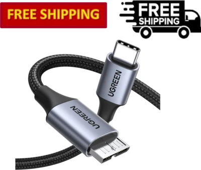 UGREEN USB 3.1 Micro B to USB C Hard Drive Cables, 10 Gbps Data Transfer - Image 1 of 4