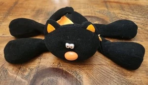 Vintage 1985 Hallmark Halloween Black Cat Hocus Pocus Plush Orange Bow - Picture 1 of 5