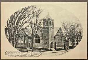 Bridgeport CT Ansicht der zweiten Baptistenkirche Arctic & Kossuth St. KOSTENLOSER VERSAND - Bild 1 von 2
