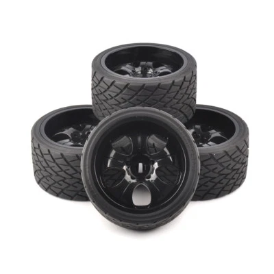 4Pcs 1:8 Tires &Wheel 17mm Hex Rim for Truck on Road Car - Image 1 of 4