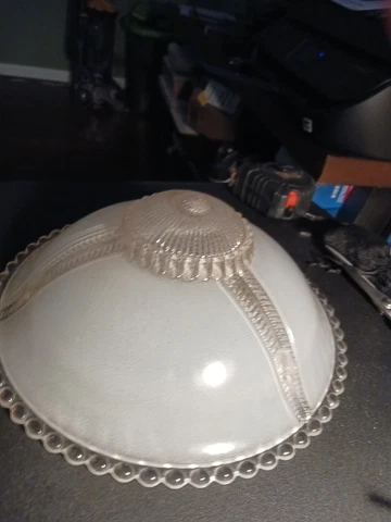 Antique Art Deco Ceiling Fixture Cover 11". 3 Chain Style Cover