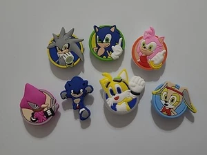 Sonic Hedgehog And Friends Rubber Shoe Charms For Crocs Cupcake Toppers 7 Pc - Picture 1 of 4