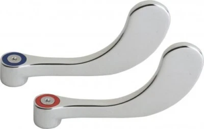 Chicago Faucets 317-PRJKCP (180-PPNF) Pair Wrist Blade 4" Handles Chrome Plated