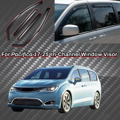 For Chrysler Pacifica 2017-2025 In-Channel Vent Window Visor Sun Shade Protector - Изображение 1 из 4