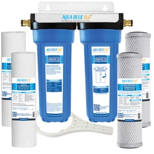 Twin Caravan/RV Water Filter System with Sediment & CTO Carbon Extra Cartridges - Bild 1 von 12