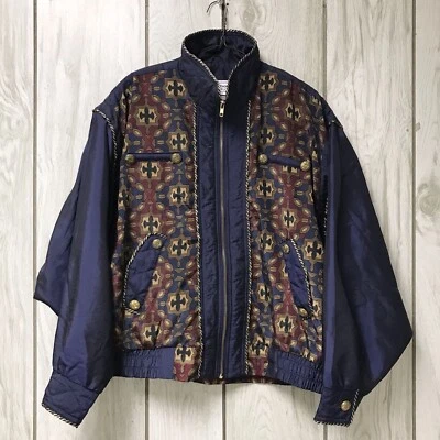 Vintage Westbound Women Multicolor Geometric Nautical Zip Windbreaker Jacket 1X - Image 1 of 4