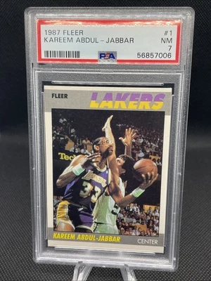 1987-88 Fleer - Kareem Abdul-Jabbar #1 PSA 7 - Image 1 of 2