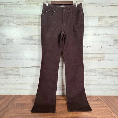Eddie Bauer Curvy Fit Boot Cut Corduroy Pants Women's Size T8 Brown Fall 32x35 - Image 1 of 4