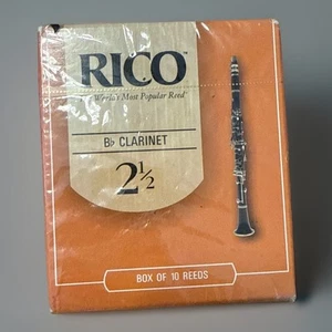 10 Pack Rico Bb Clarinet Reeds Strength 2.5 RCA1025 New Sealed NIP - Picture 1 of 6