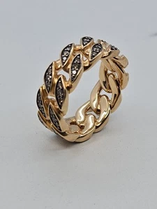 David Yurman Ring , 8mm ,Forged Carbon ,18k Rose Gold, Diamonds, Size 8.5, New - Picture 1 of 9