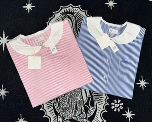 GAP X SANDY LIANG POPELINE OVERSIZED SHIRT *PINK & BLAU* (GR. M) - Bild 1 von 13