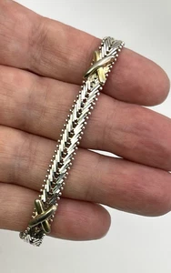 PULSERA ELEGANTE CHEVRON FLAT V Link 925 de plata de ley maciza de 7,5" Milor - Imagen 1 de 7