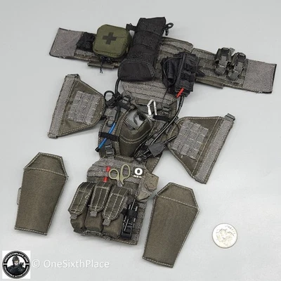 1:6 Easy & Simple ZERT Juggernaut Sully Gray Plate Carrier w/ Pouches Assembled - Image 1 of 4