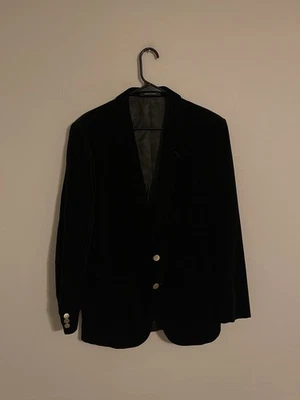 Tiger of Sweden Black Velvet Cotton Velour Blazer Suit Jacket Coat - Men's 40R - Image 1 of 4