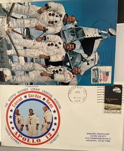 APOLLO 12 LAUNCH /CREW PIC SPACE COVER 2CD MISSION TO MOON & CREW PIC POSTCARD - Picture 1 of 7