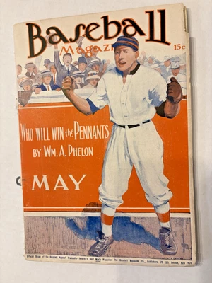 RARE May 1913 "Baseball Magazine" -  COBB, MATHEWSON, ALEXANDER, MACK - READ - Image 1 of 4