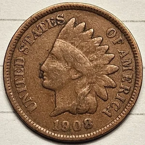 1908 Indian Head Cent - Beautiful Brown Coin - Sharp Details (B) - Picture 1 of 2