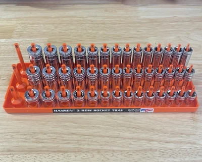 GearWrench 3/8” Metric Shallow Mid Deep Sockets 80552 80554S 80554 w/Orange Tray - Image 1 of 4