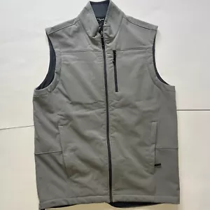 Solaris Poly Vest Mens Medium Gray Full Zip Pockets Outdoor Hiking Camp Casual - Picture 1 of 4