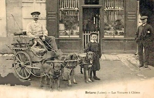 CPA/ DEP 45 / BRIARE / ATTELAGE DE CHIENS/ attelage du charcutier - Picture 1 of 2