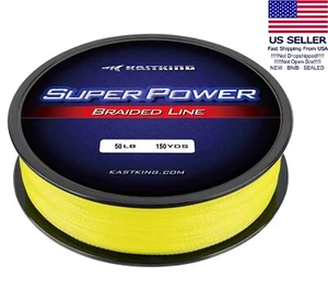 Braided Fishing Line - 50LB - 150 YDS - KastKing - High Vis Yellow - New - Picture 1 of 3