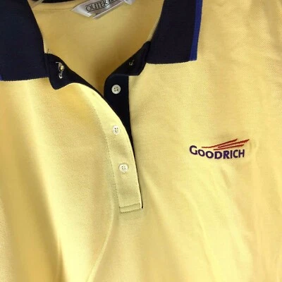 Vintage Goodrich Racing Men's Short Sleeve Polo Shirt embroidered XL Yellow Blue - Image 1 of 4