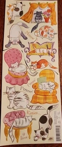 Cats At Play Embossed Stickers by Maret Hensick - Raised Texture: Sleepy Kitties - Picture 1 of 3