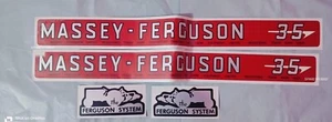 Tractor Bonnet Decal Sticker Transfer Set for Massey Ferguson 35 Tractor # USA - Picture 1 of 3