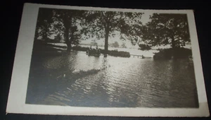 1918 Echt Foto Postkarte ÜBERFLUTETE FELDER in SELBY Yorkshire FLUSSLUFTFLUT - Bild 1 von 2