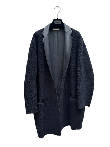 Cappotto Crombie Celine by Phoebe Philo Navy in pelle di shearling taglia 38 M