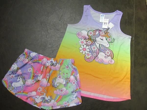 Childrens Place/PJ Place Girls Size 10/12 Pajama Set Colorful Unicorn - Picture 1 of 7