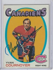 Yvan Cournoyer signed 1971-72 Topps card Montreal Canadiens autograph - Picture 1 of 1