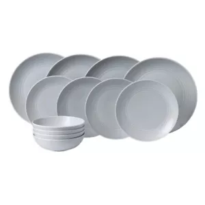 Royal Doulton Gordon Ramsay Maze Light Grey 12pc Dinner Stoneware Set | Set of 1 - Picture 1 of 5