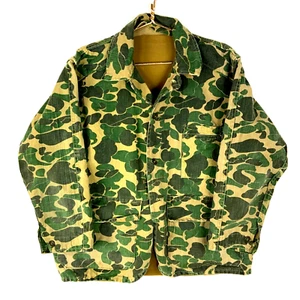 Vintage Bullseye Bill 1960's - 70's Hunting Jacket Large Green Full Zip Camo - Picture 1 of 8
