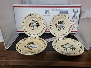 Set of 4-6-1/2" Metlox Poppytrail Green Rooster Bread and Butter Plates - Picture 1 of 5