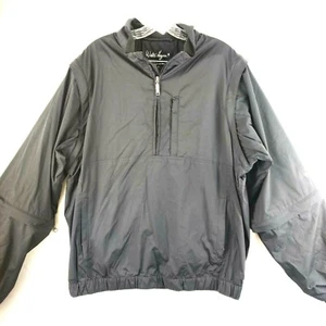 Walter Hagen Golf Mens Large Convertible Sleeve Golfer Jacket Vest Black Size L - Picture 1 of 6