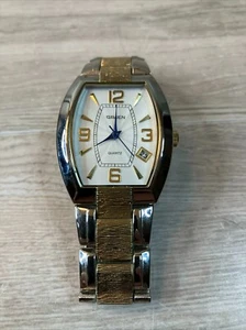 Vintage Gruen Quartz Watch GU313 Japan Movement White Dial Rectangle NEW Battery - Picture 1 of 7