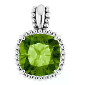 Natürlicher Peridot Perlenanhänger in 14K Weißgold - Bild 1 von 3