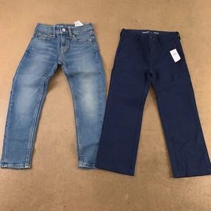 Old Navy Boys Size 5 Original Taper Jeans & Straight Built-In Flex Uniform Pants - Picture 1 of 9