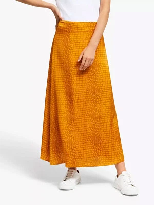 John Lewis GESTUZ Orange & Gold Animal Print Maxi Skirt BNWT Size 16 RRP £130  - Image 1 of 4