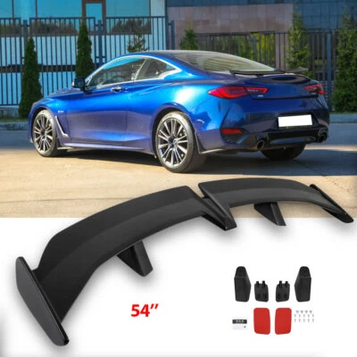 For Infiniti Q50 Q60 Sedan 54'' GT Rear Trunk Wing Spoiler Pro Wing Matte Black — 第 1/4 张图片