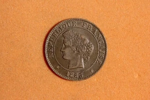 1885 A France 1 Centime Bronze Coin #M18911 - Picture 1 of 2