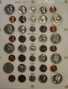 Lot of (8) 1958 - 1964 Silver Proof Sets SPS inc 1960 Small Date Capital Holder