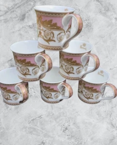Tazza caffè Harrods ali rosa osso fine Cina tè caffè regalo ideale - Foto 1 di 7