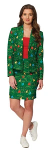 Women's Green Christmas Tree Suit - Picture 1 of 5