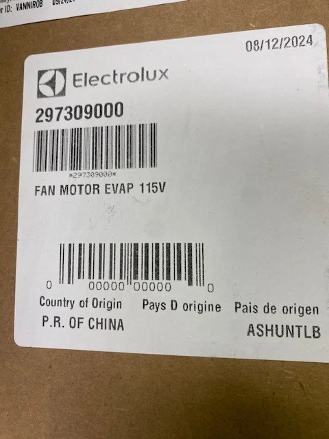 Genuine Electrolux Frigidaire Refrigerator Evaporator Fan Motor 297309000 (NEW) - Image 1 of 1